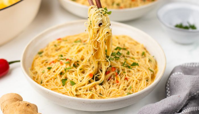 Baked coconut curry noodles